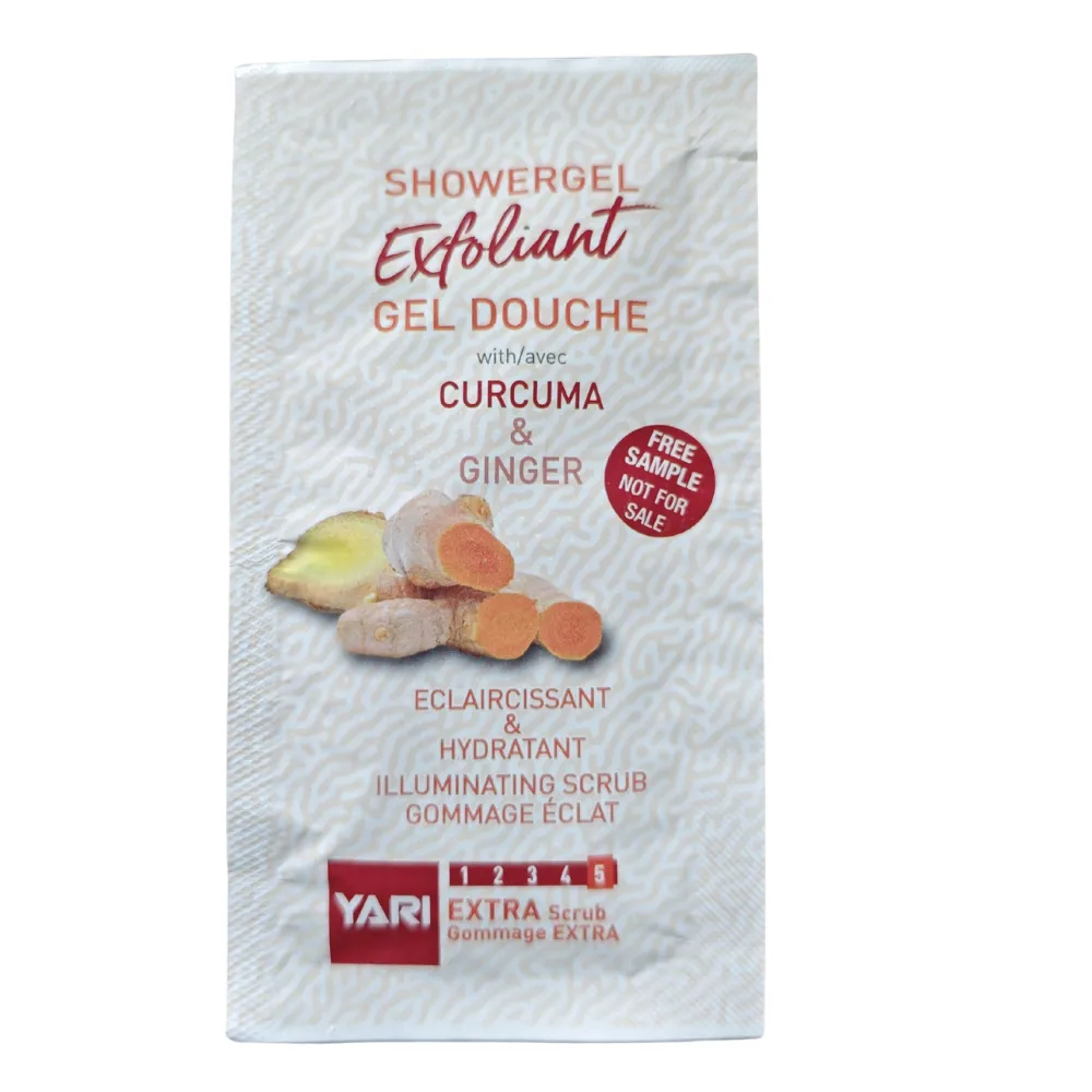 Muestra Yari Gel de Ducha Exfoliante con Cúrcuma y Jengibre 20ml